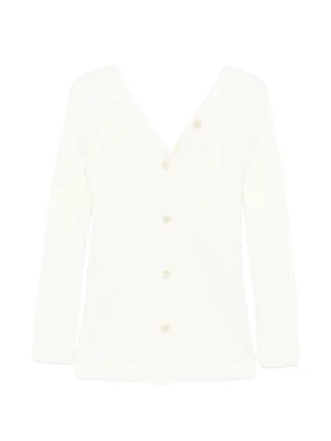 button-back v-neck cardigan by THEORY