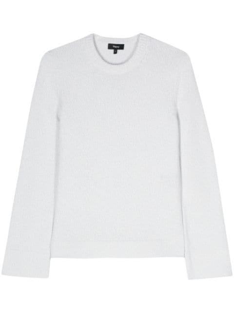 long-sleeve bouclé jumper by THEORY