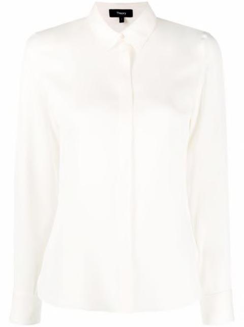 long-sleeve silk shirt by THEORY