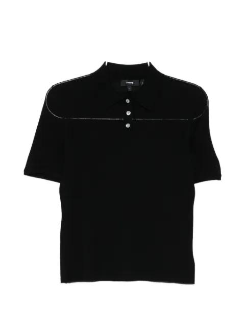piped short-sleeve polo shirt by THEORY