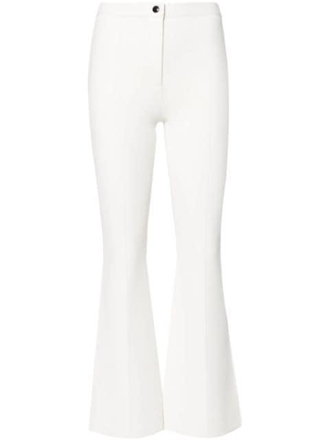 pleat-detail flared trousers by THEORY