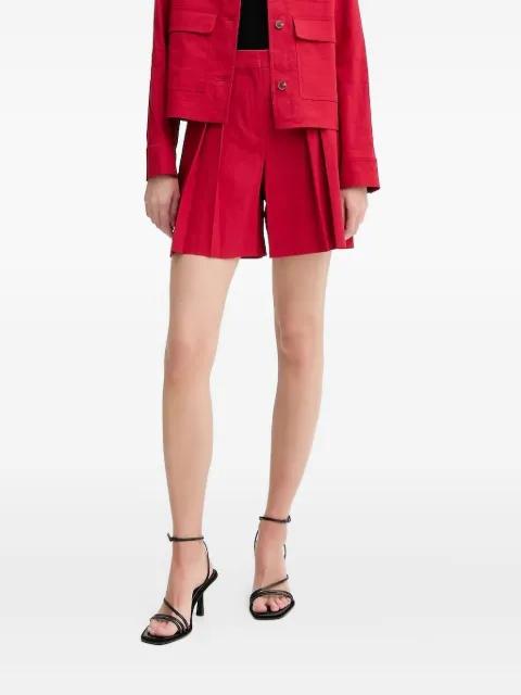 pleated front shorts by THEORY