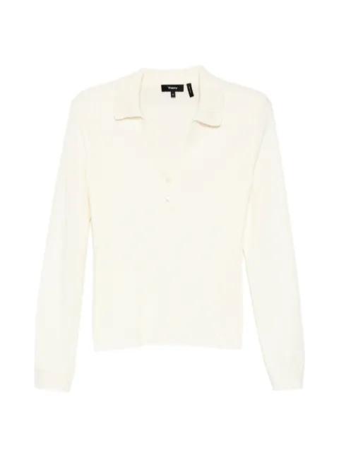 ribbed polo top by THEORY