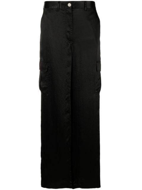 satin-finish wide-leg trousers by THEORY