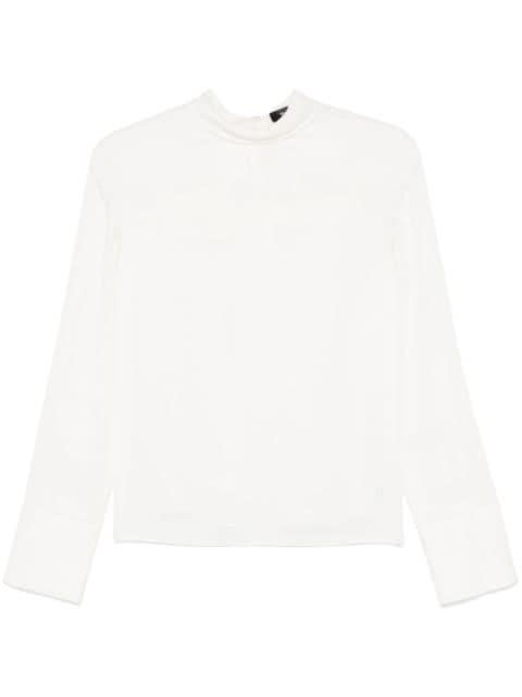scarf-detail silk blouse by THEORY