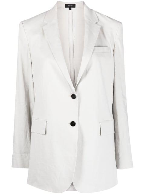 single-breasted button blazer by THEORY