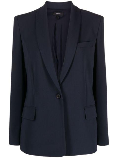 single-breasted shawl-lapels blazer by THEORY