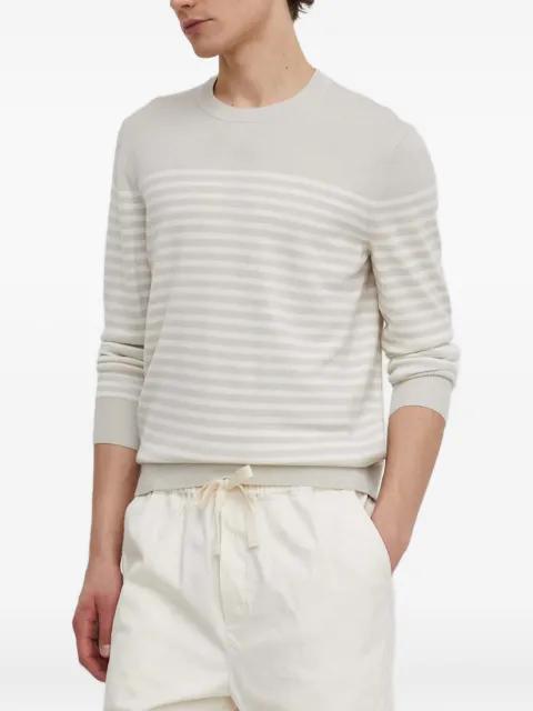 striped-pattern crewneck sweater by THEORY