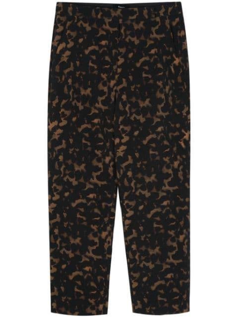 tortoiseshell-print cropped trousers by THEORY