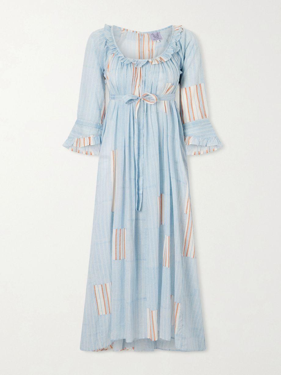 Antoinette ruffled printed cotton-voile midi dress by THIERRY COLSON