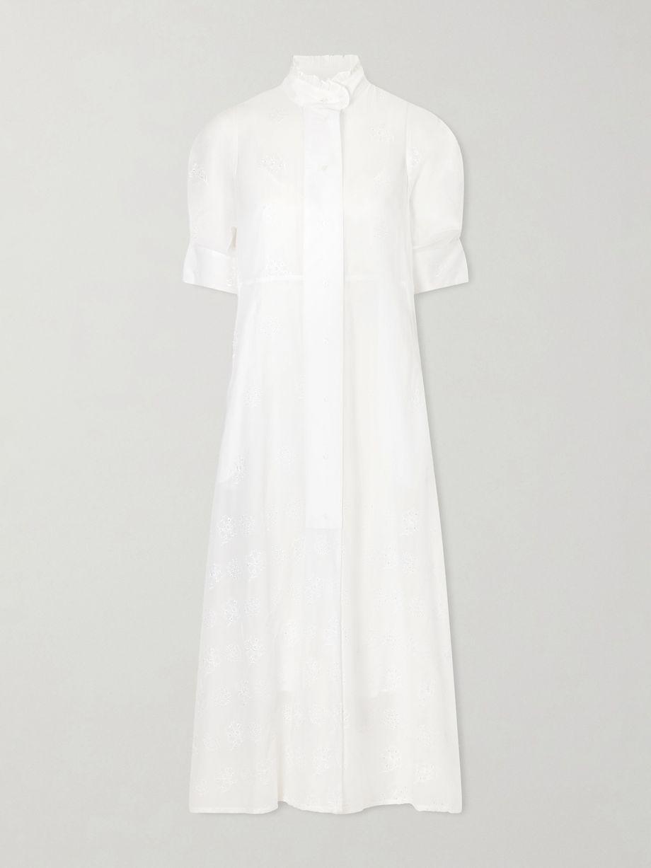 Venetia ruffled broderie anglaise cotton midi dress by THIERRY COLSON