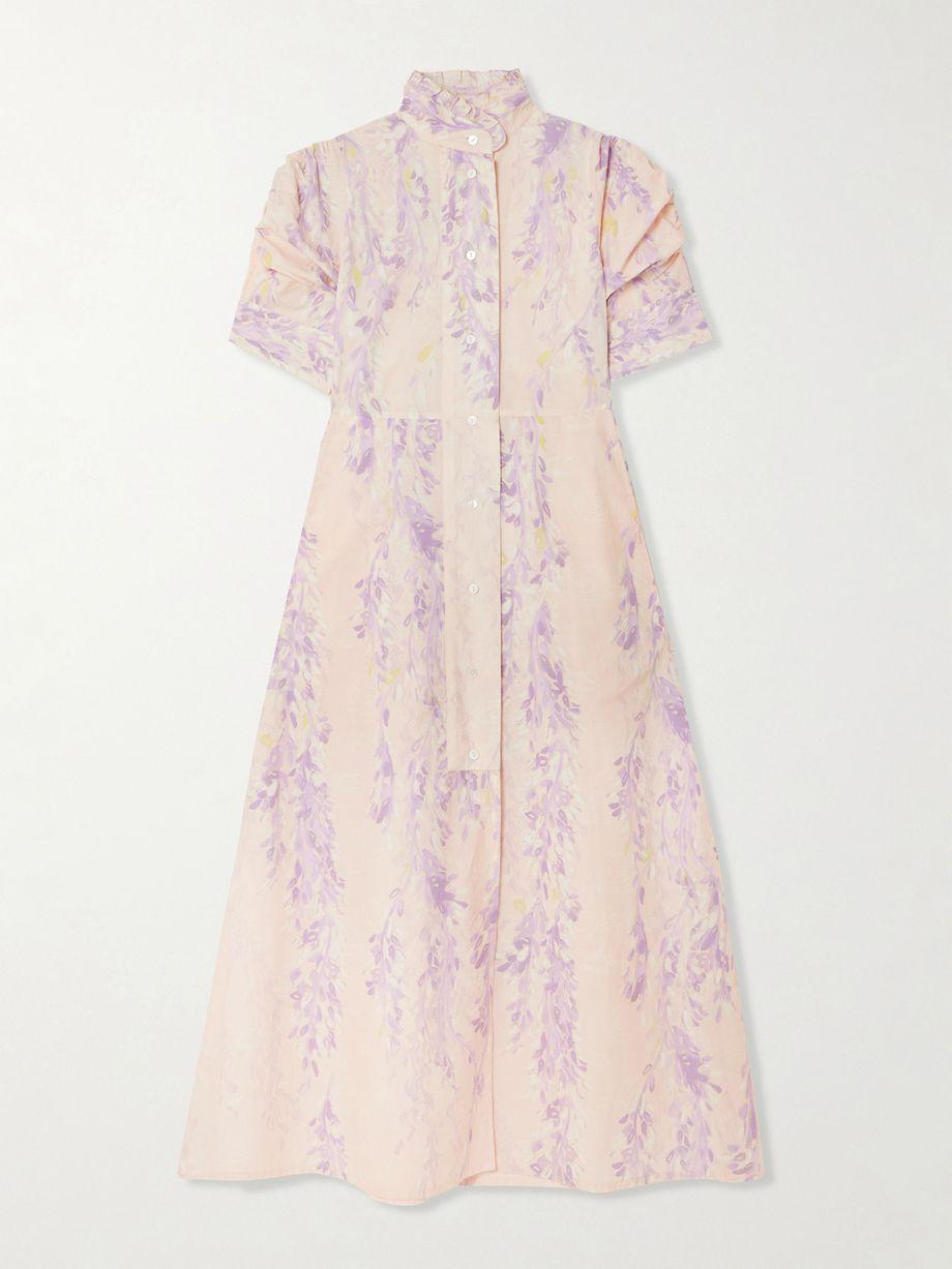 Venetia ruffled floral-print cotton-poplin midi dress by THIERRY COLSON