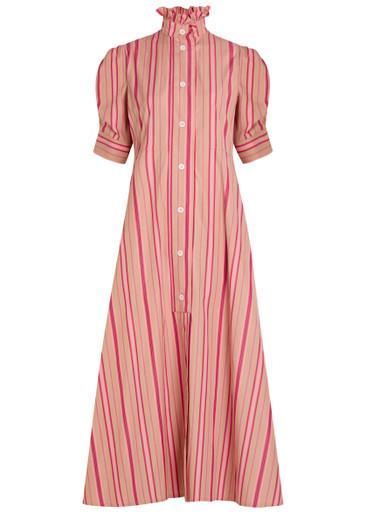 Venetia striped cotton midi shirt dress by THIERRY COLSON