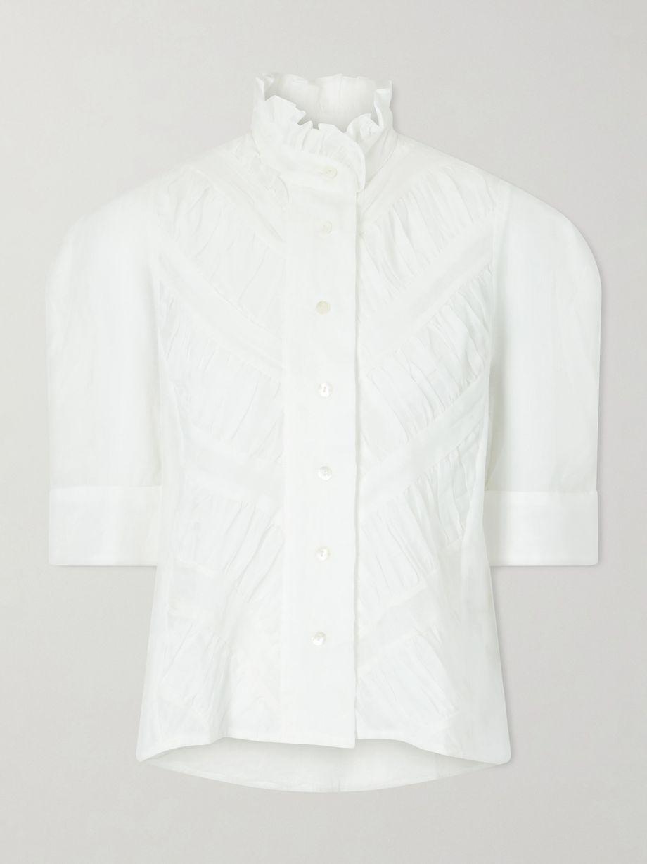 Vita ruffled pleated cotton-gauze shirt by THIERRY COLSON