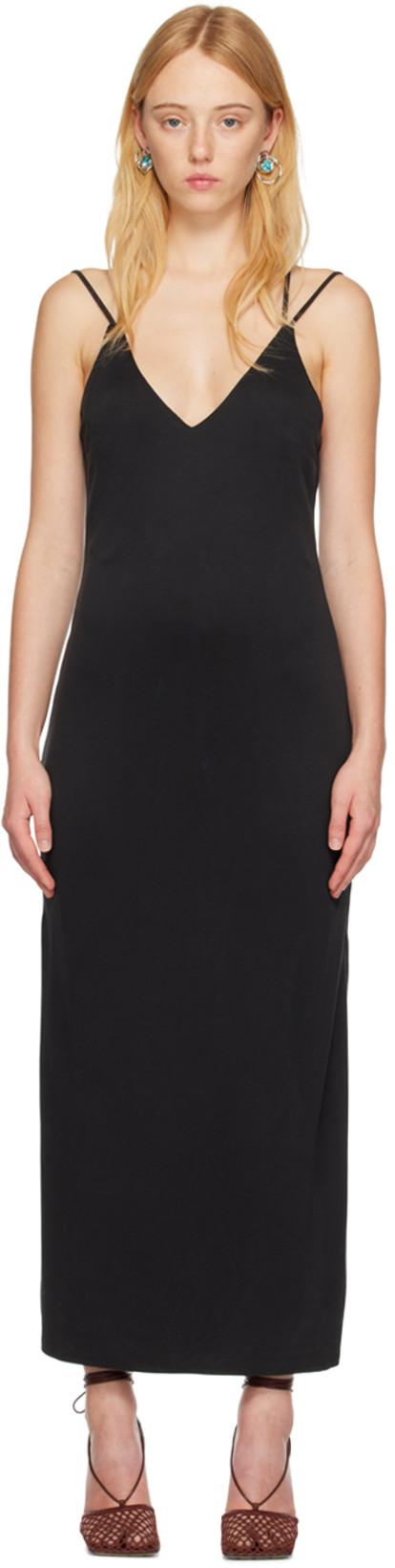 Black Form Cross Back Midi Dress by THIRD FORM