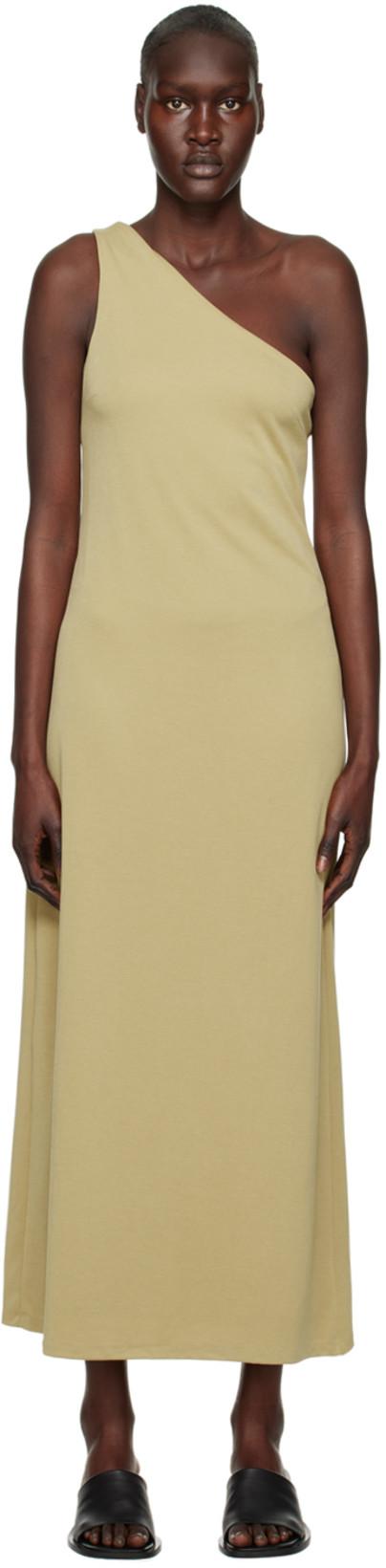 Khaki Form One Shoulder Midi Dress by THIRD FORM