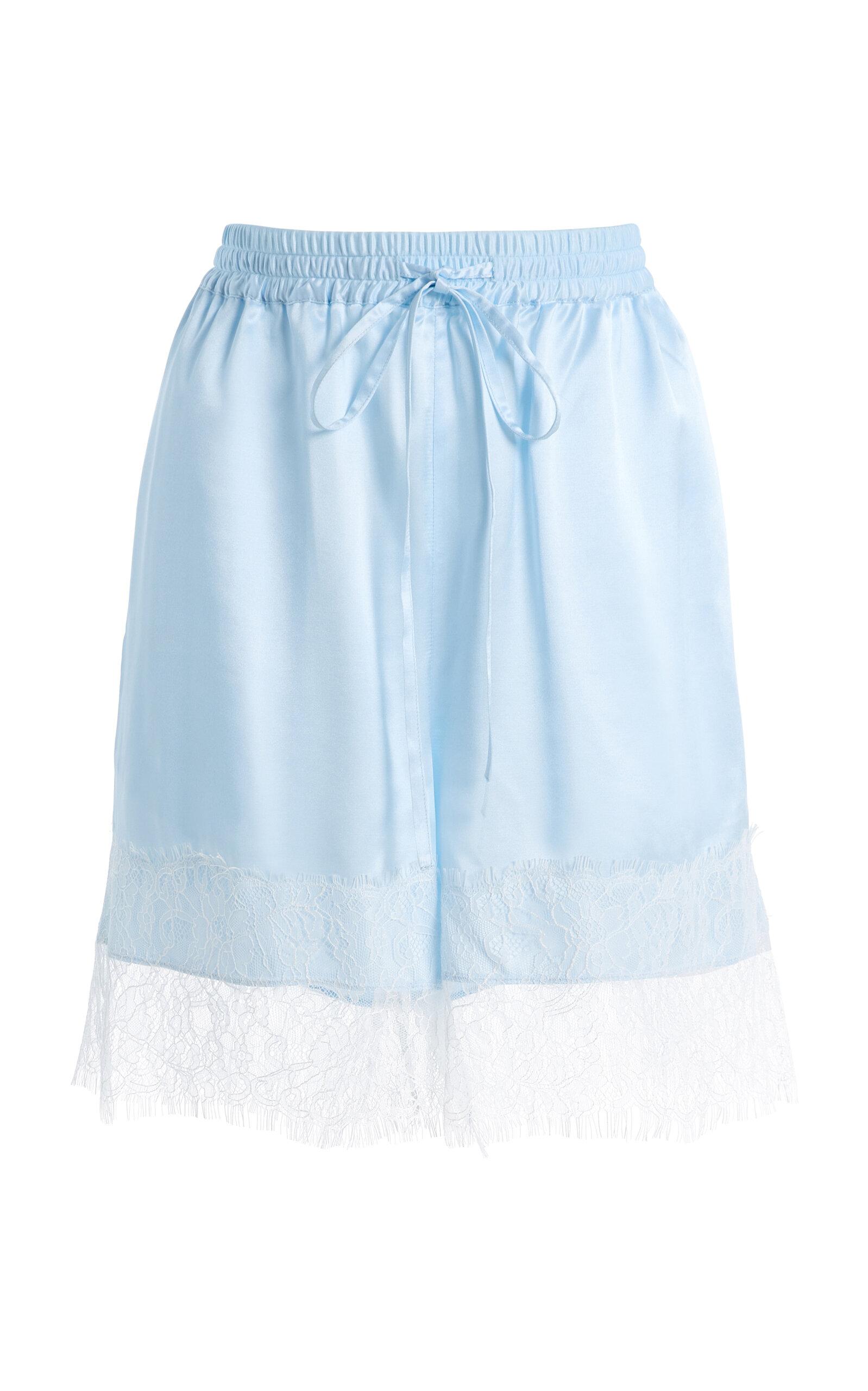 Third Form Exclusive Whisper Lace-Trimmed Silk-Blend Shorts - Moda Operandi by THIRD FORM