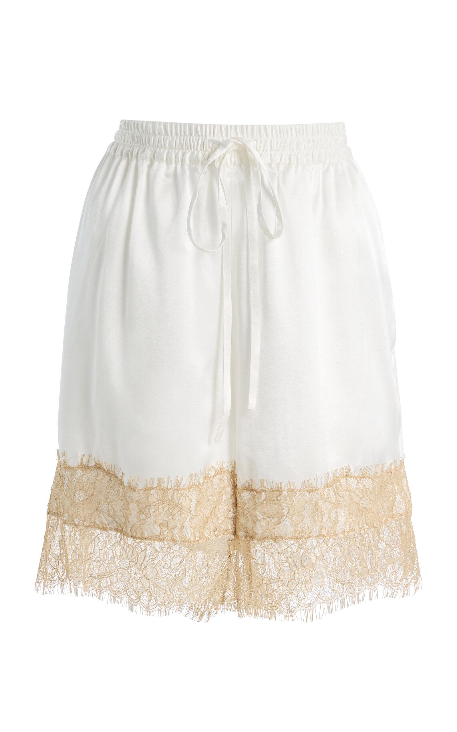 Third Form Exclusive Whisper Lace-Trimmed Silk-Blend Shorts - Moda Operandi by THIRD FORM