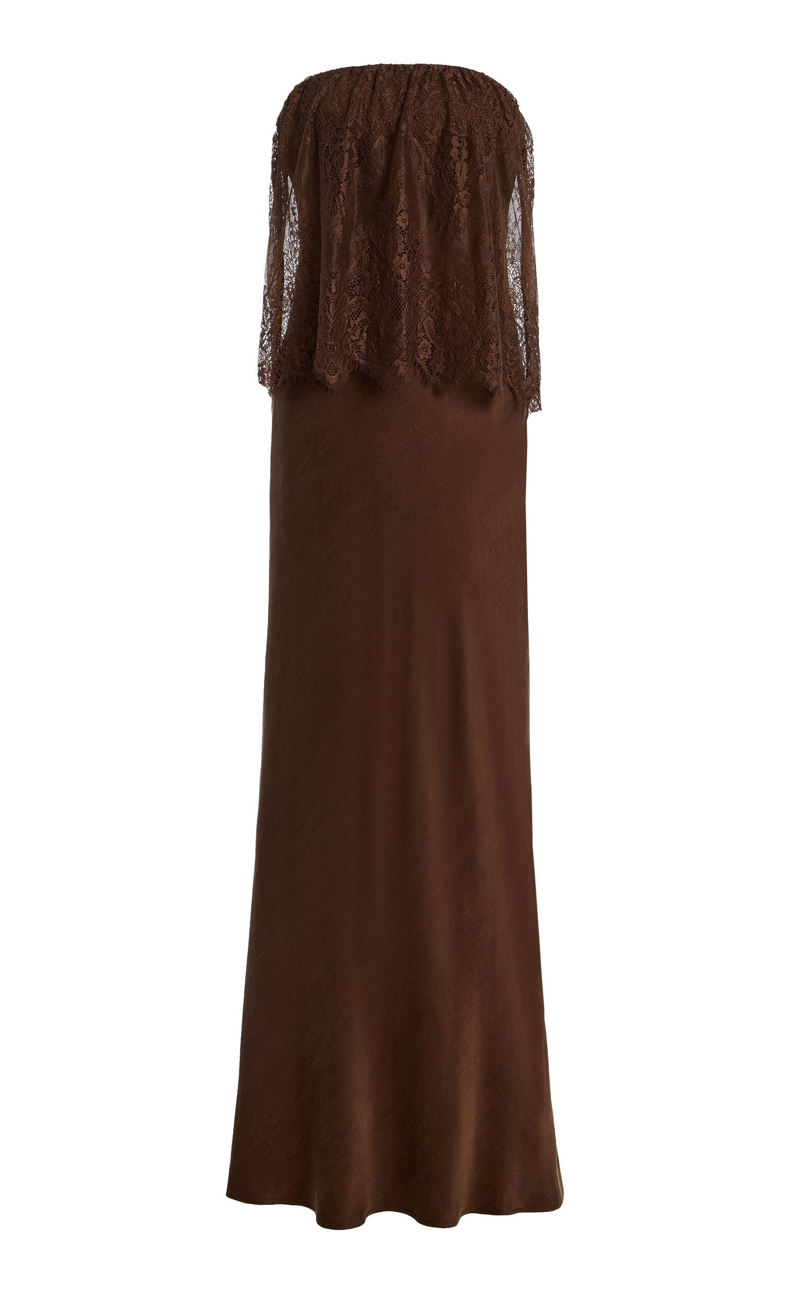 Third Form Visions Strapless Lace Satin Maxi Dress - Moda Operandi by THIRD FORM