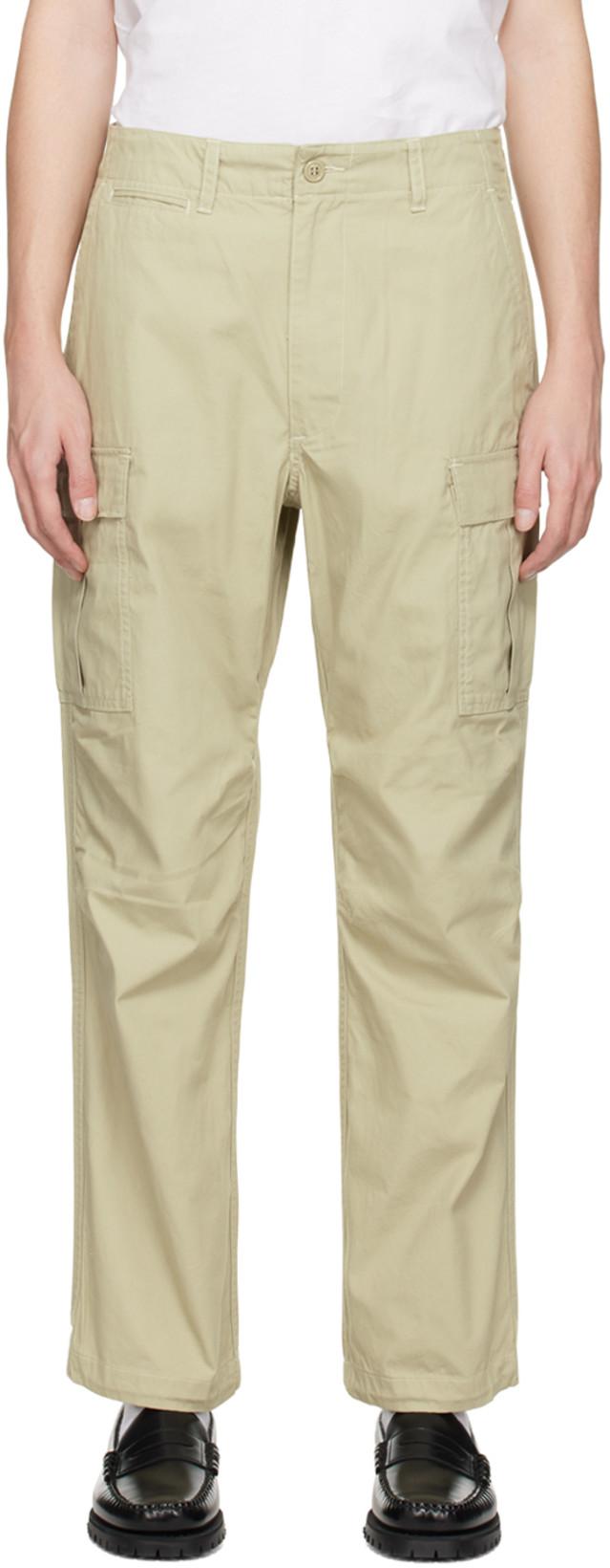 Khaki Pleated Cargo Pants by THISISNEVERTHAT