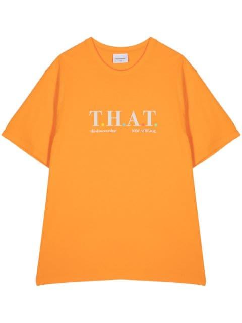 logo print cotton shirt by THISISNEVERTHAT
