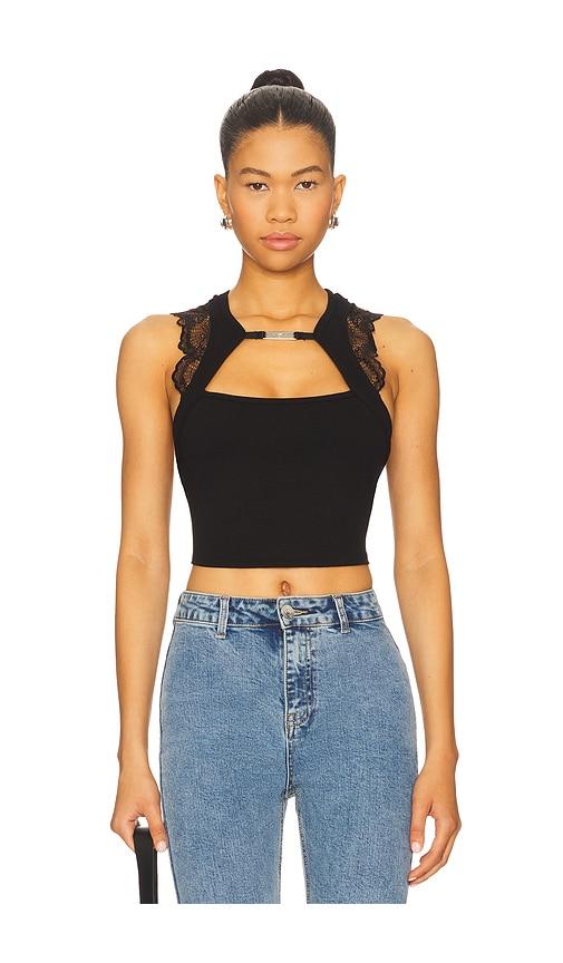 Thistle and Spire Kane Cropped Tank Top in Black by THISTLE&SPIRE
