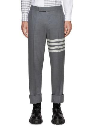 4 Bar Backstrap Suiting Pants by THOM BROWNE