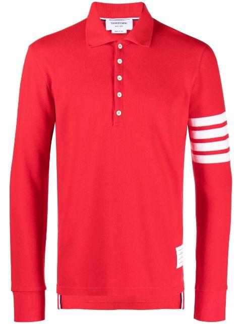 4-Bar Stripe 2003-print polo shirt by THOM BROWNE