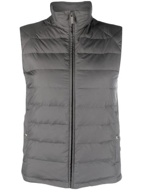 4-Bar Stripe padded gilet by THOM BROWNE