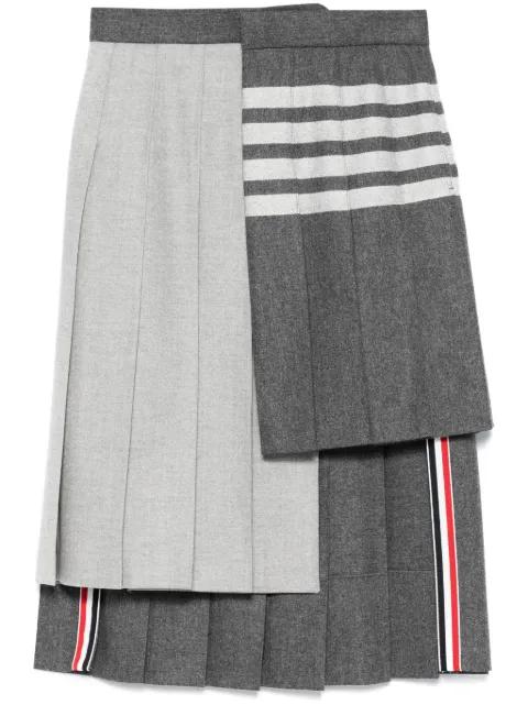 4 Bar Stripes pleated midi skirt by THOM BROWNE
