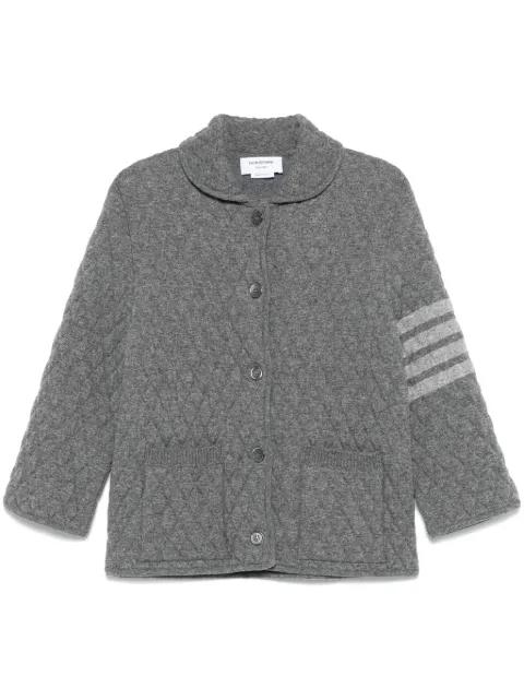 4 Bar Stripes quilted jacket by THOM BROWNE