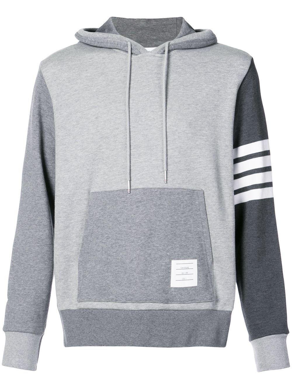 4-Bar Tonal Fun-Mix Hoodie by THOM BROWNE