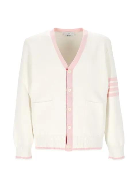 4-Bar V-neck cardigan by THOM BROWNE