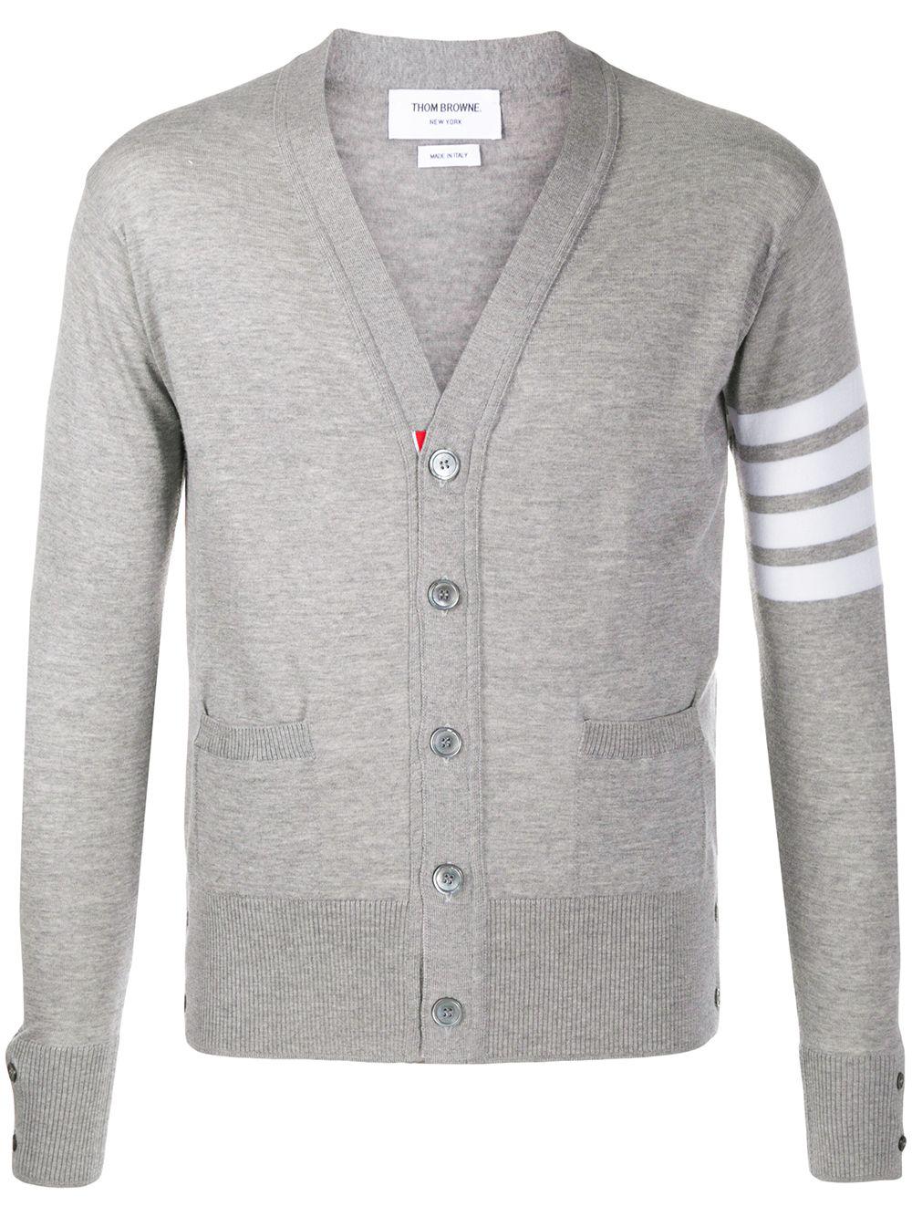 4-Bar V-neck cardigan by THOM BROWNE