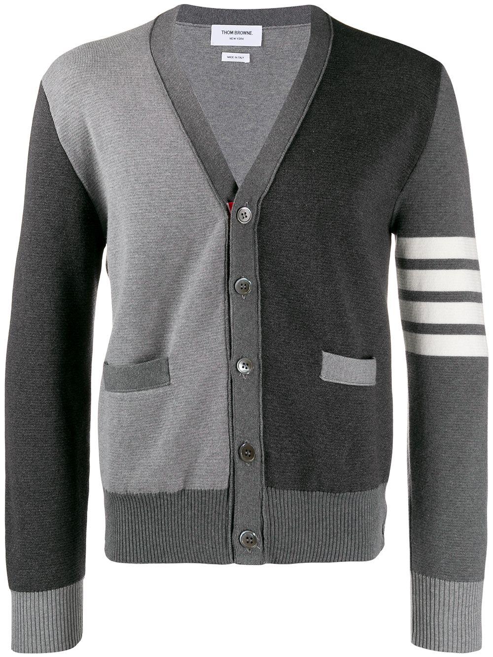 4-Bar V-neck cardigan by THOM BROWNE