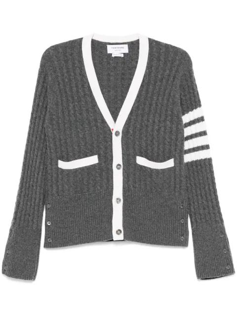 4-Bar V-neck cashmere cardigan by THOM BROWNE