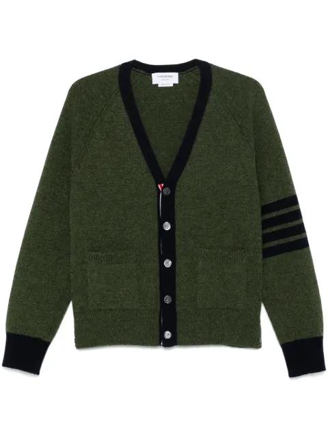 4-Bar V-neck wool cardigan by THOM BROWNE