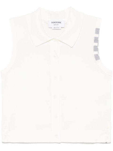 4-Bar cotton vest by THOM BROWNE