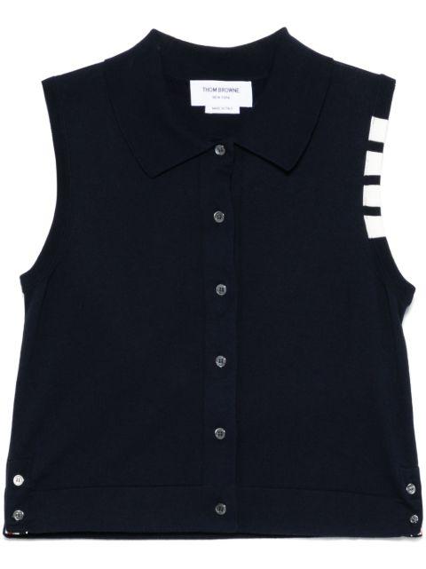 4-Bar cotton vest by THOM BROWNE