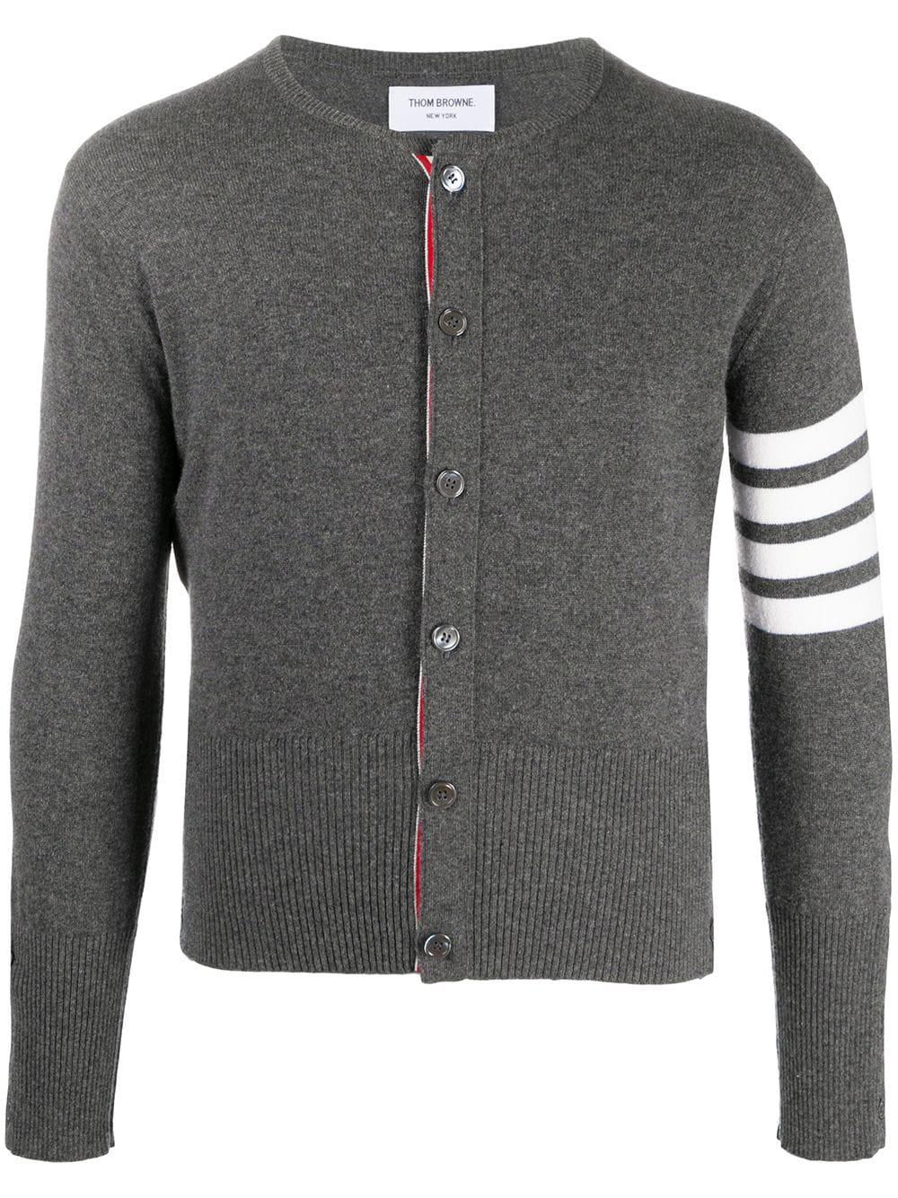 4-Bar crew neck cardigan by THOM BROWNE