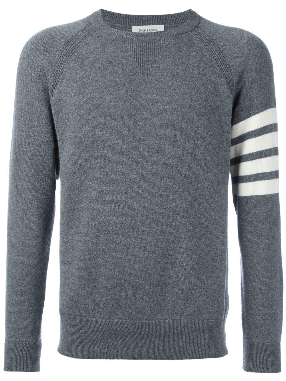 4-Bar crew neck cashmere jumper by THOM BROWNE