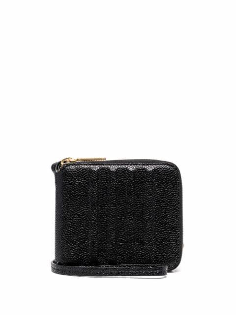 4-Bar debossed compact wallet by THOM BROWNE