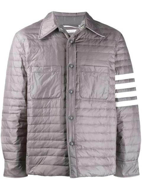 4-Bar down fill shirt jacket by THOM BROWNE