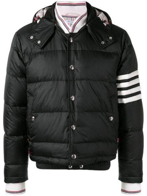 4-Bar hoodied puffer jacket by THOM BROWNE