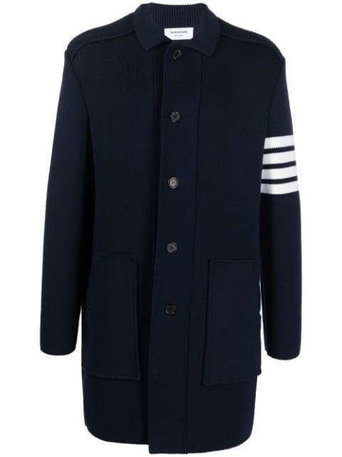 4-Bar knitted longline cardigan by THOM BROWNE