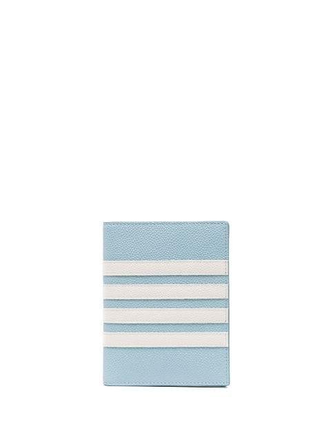 4-Bar leather passport holder by THOM BROWNE
