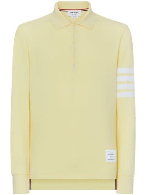 4-Bar long-sleeve polo shirt by THOM BROWNE