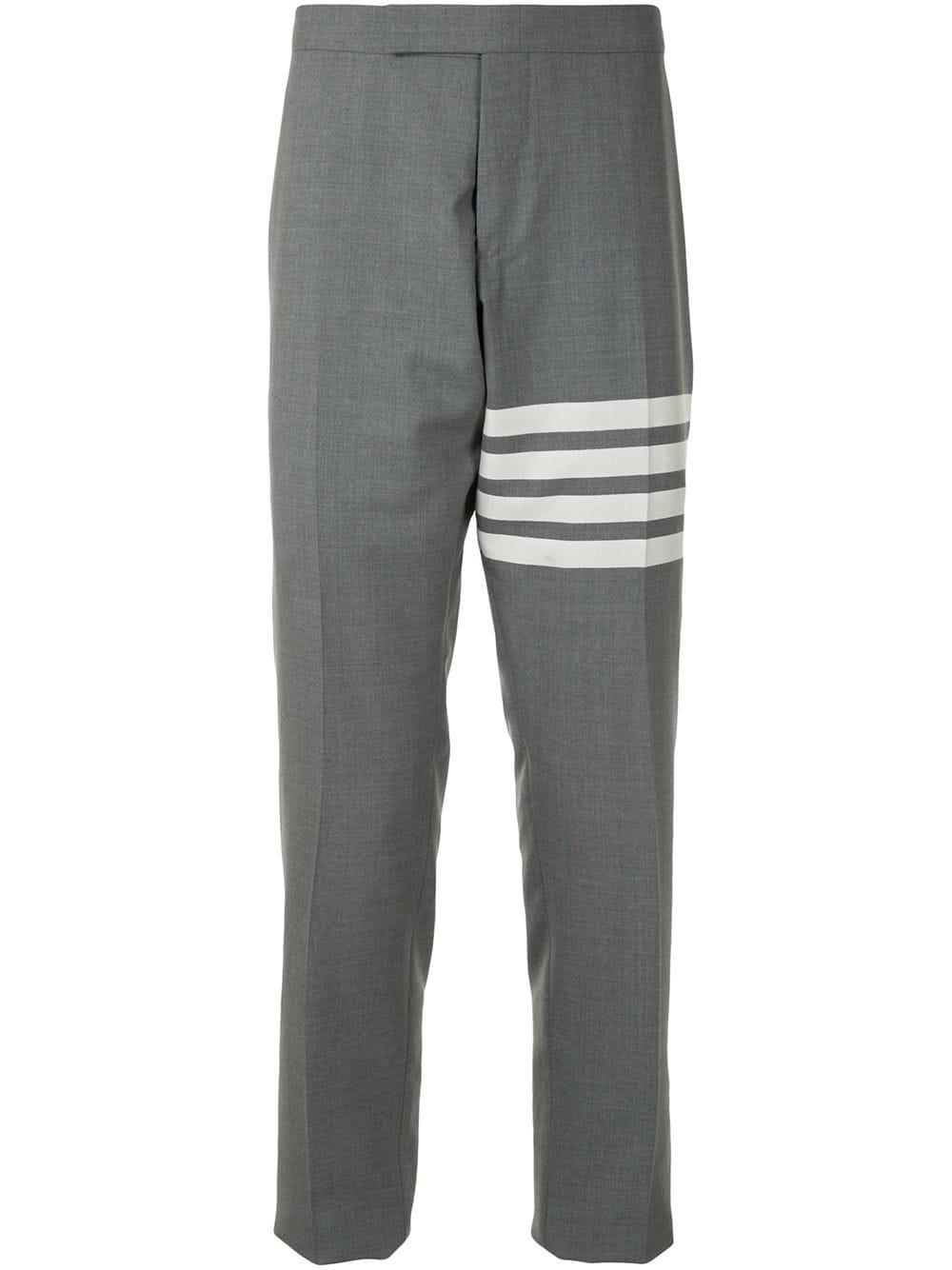4-Bar low-rise trousers by THOM BROWNE