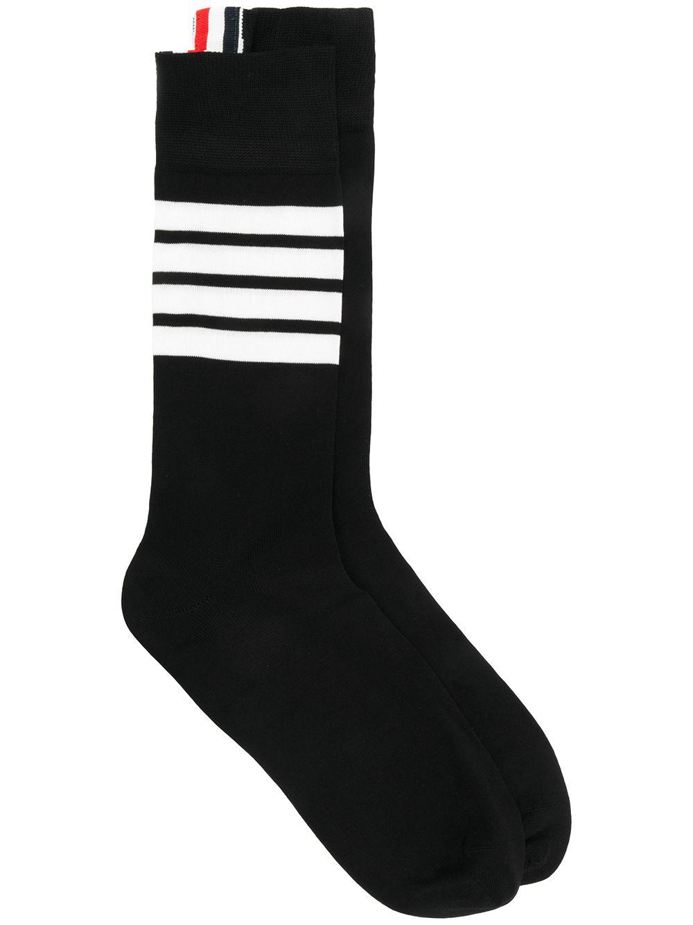 4-Bar mid-calf socks by THOM BROWNE