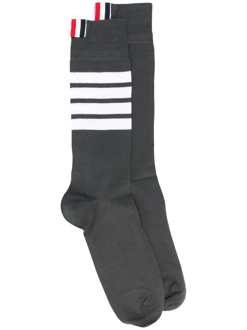 4-Bar mid-calf socks by THOM BROWNE